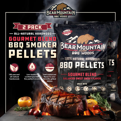 Bear Mountain BBQ Natural Hardwood Gourmet Blend Smoker Pellets, 20 lbs (2 Pack)