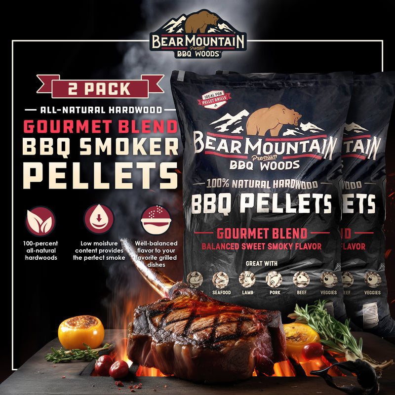 Bear Mountain BBQ All-Natural Hardwood Gourmet Smoker Pellets, 40 lbs (2 Pack)