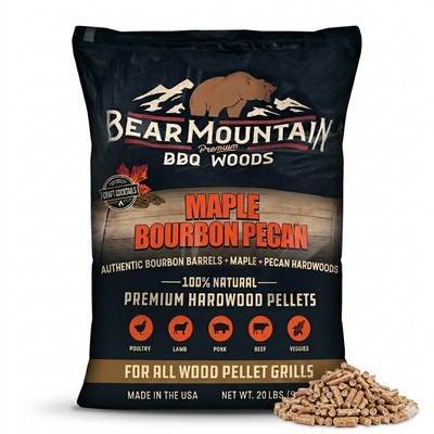 Bear Mountain BBQ All-Natural Maple Bourbon Pecan Smoker Pellets, 20 Lb Bag