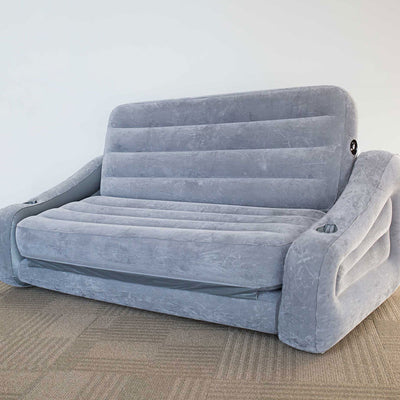 Intex Deluxe Air Mattress, Queen & Intex Inflatable Pull Out Sofa Futon, Gray