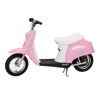 Razor Pocket Mod Miniature Euro 24V Electric Kids Retro Scooter & Helmet, Pink