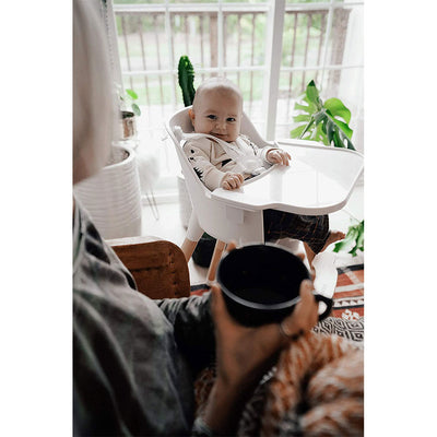 Be Mindful Convertible Adjustable Modern Children's Baby Table High Chair, White