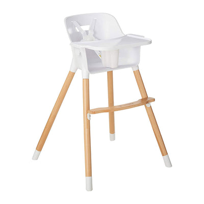 Be Mindful Convertible Adjustable Modern Children's Baby Table High Chair, White