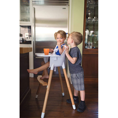 Be Mindful Convertible Adjustable Modern Children's Baby Table High Chair, White
