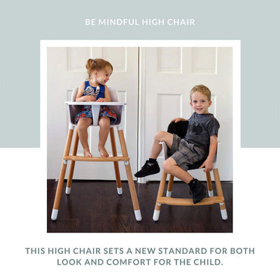 Be Mindful Convertible Adjustable Modern Children's Baby Table High Chair, White
