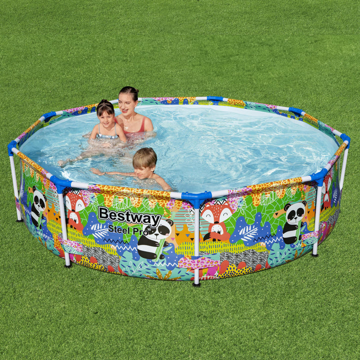 Bestway Steel Pro Panda Print DuraPlus Round Above Ground Pool (Open Box)