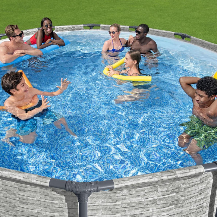 Bestway Steel Pro MAX 14 Foot Above Ground Pool Set w/ 3 Layer Liner (Used)