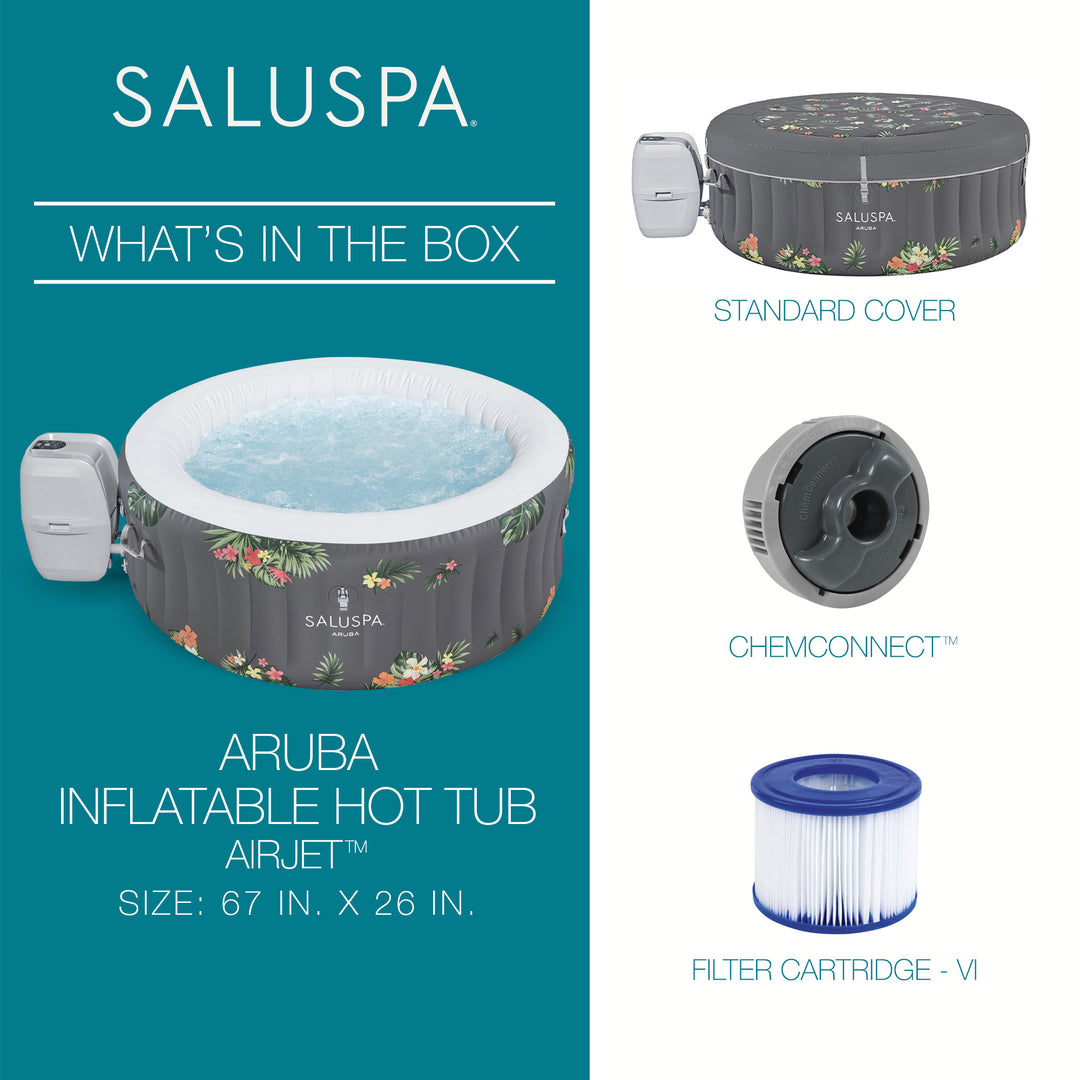 Bestway Aruba AirJet Hot Tub with 2 Non-Slip Spa Seat and 2 Headrest Pillows
