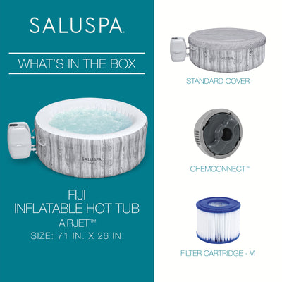 Bestway SaluSpa Fiji AirJet Inflatable Hot Tub with 120 Soothing Jets, Gray - VMInnovations