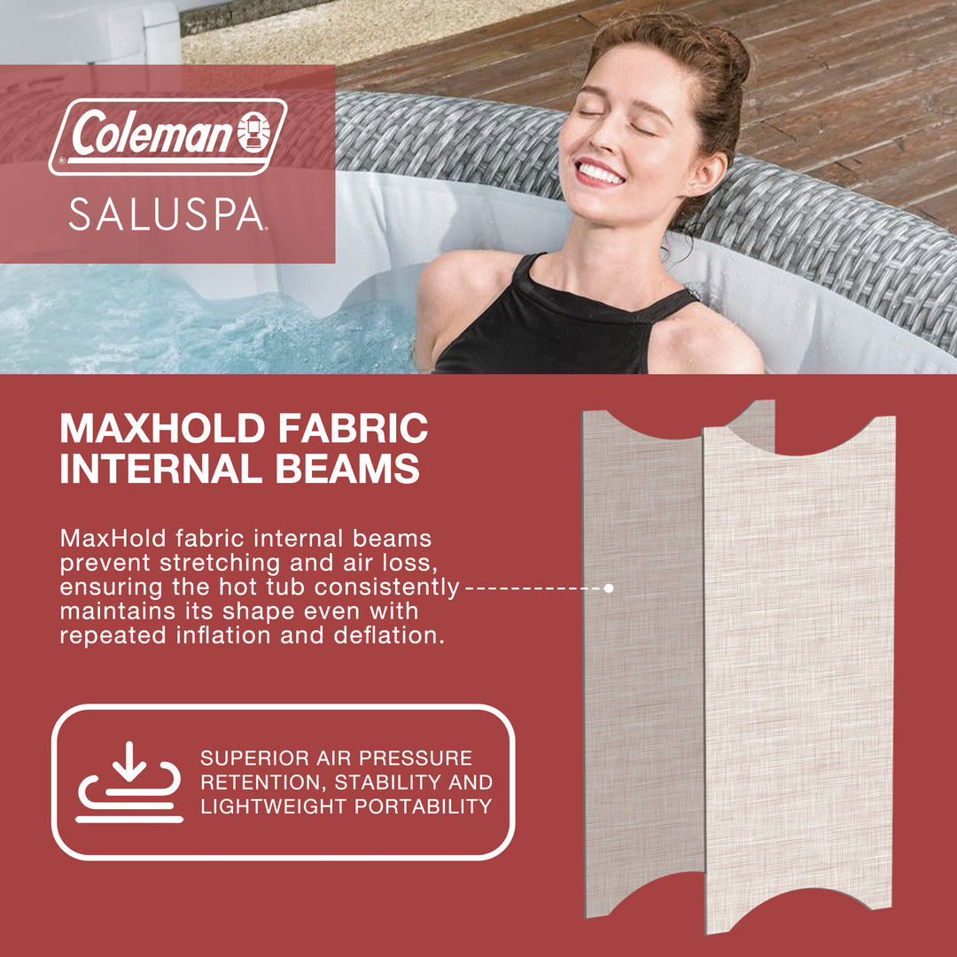 Coleman Sicily Inflatable AirJet Hot Tub with 2 SaluSpa Seat and Headrest Pillow