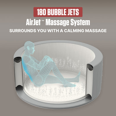 Saluspa Sicily Inflatable Airjet Hot Tub Spa, Fits up to 7 People, Gray (Used)