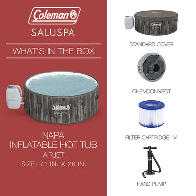Coleman SaluSpa Hot Tub with 4-Pack Bestway SaluSpa Seat & 4 Headrest Pillows - VMInnovations