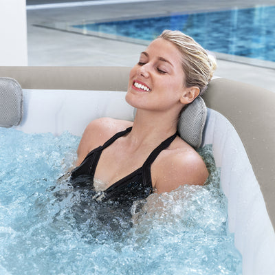 Bestway SaluSpa AirJet Inflatable Square Hot Tub with 140 Jets, Brown (Used) - VMInnovations