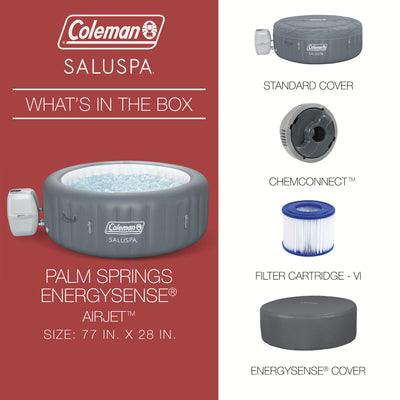 Coleman 6 Person EnergySense Smart AirJet Plus Inflatable Hot Tub(Used)