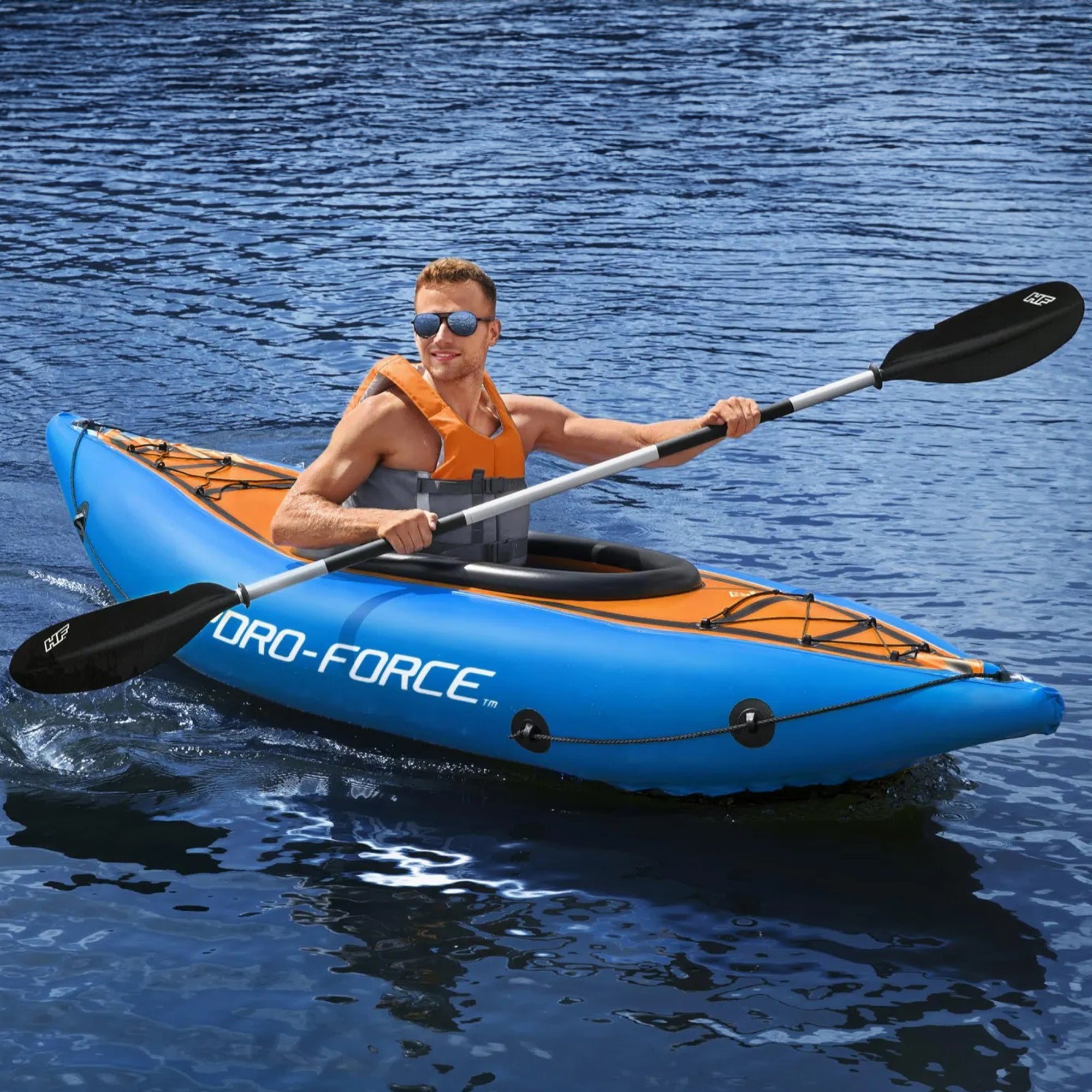 Bestway Hydro Force 91” Adjustable Aluminum Locking Kayak Paddle & Grip, 2 Pack - VMInnovations