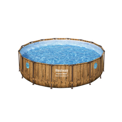 Bestway 16ft x 4ft Power Steel Swim Vista Above Ground Pool Set & Pump(Open Box)