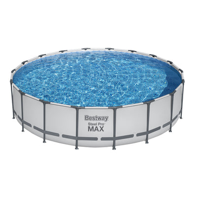 Bestway Steel Pro 18-Foot Round Swimming Pool Set, Filter Pump Ladder (Open Box)