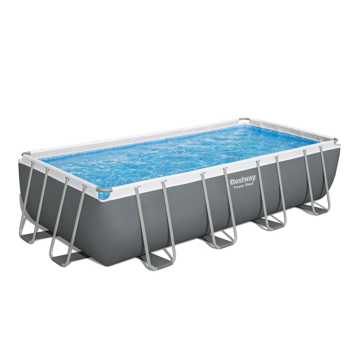 Bestway Power Steel 18' x 9' x 48" Rectangular Above Ground Swimming Pool Set