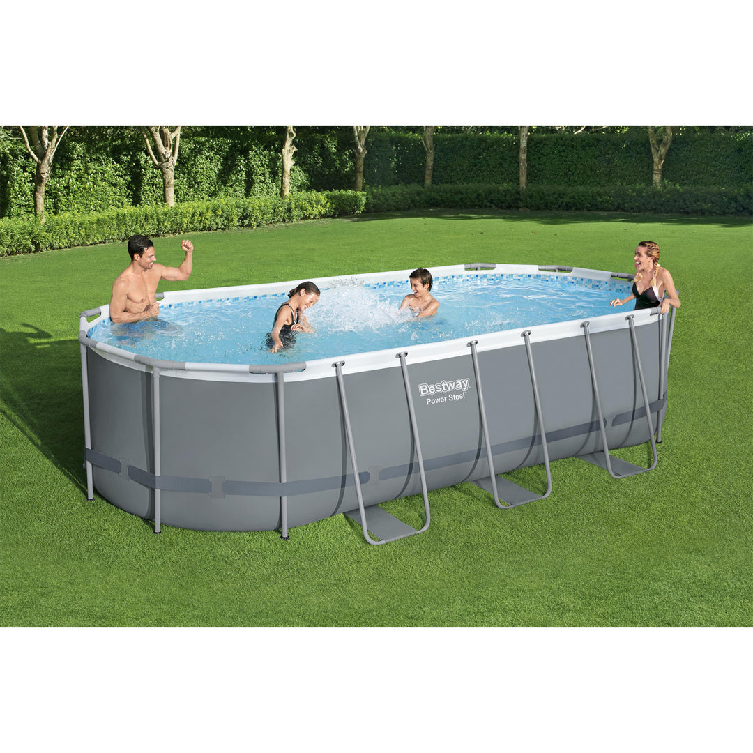 Bestway Power Steel 18ft x 9ft x 48in Above Ground Pool Set with Pump (Open Box)