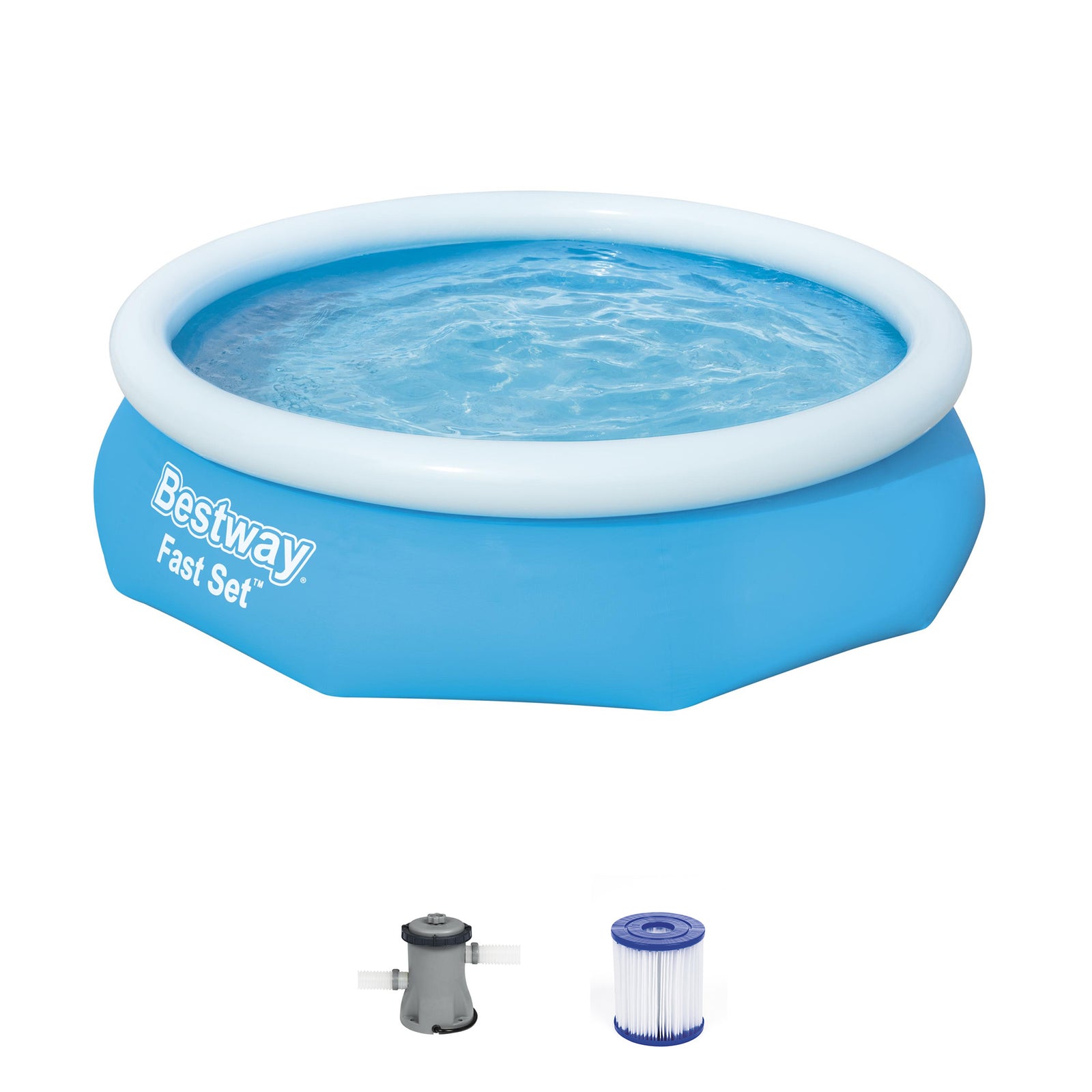 Bestway 10' x 30" Fast Set Inflatable Above Ground Swimming Pool (Open Box) - VMInnovations