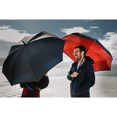 BetterBrella Wind Proof Reverse Open/Close 41.5" Wide Umbrella, Blue (Open Box)