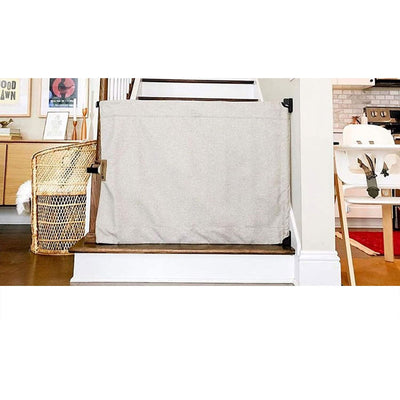The Stair Barrier 36 to 43 Inch Wall to Banister Baby and Pet Gate, Sheep Ash - VMInnovations