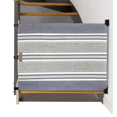 The Stair Barrier 36-43 Inch Wall to Banister Baby and Pet Gate, Gray (Open Box) - VMInnovations