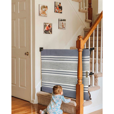 The Stair Barrier 36-43 Inch Wall to Banister Baby and Pet Gate, Gray (Open Box) - VMInnovations