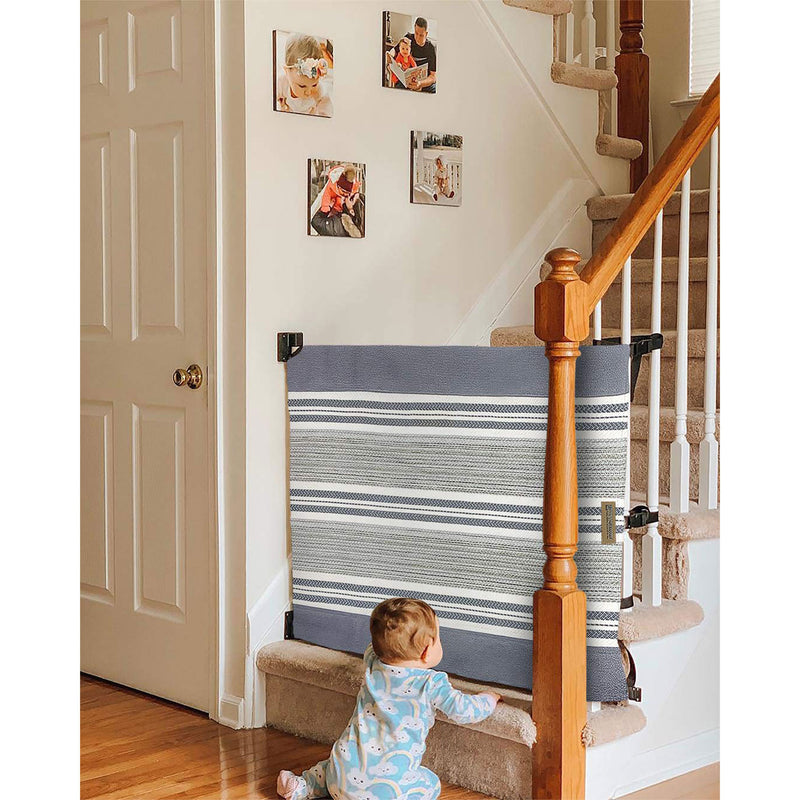 The Stair Barrier 36-43 Inch Wall to Banister Baby and Pet Gate, Gray (Open Box)