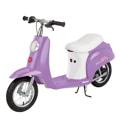 Razor Pocket Mod Betty Euro 24V Electric Kids Scooter w/ Helmet, and Pads