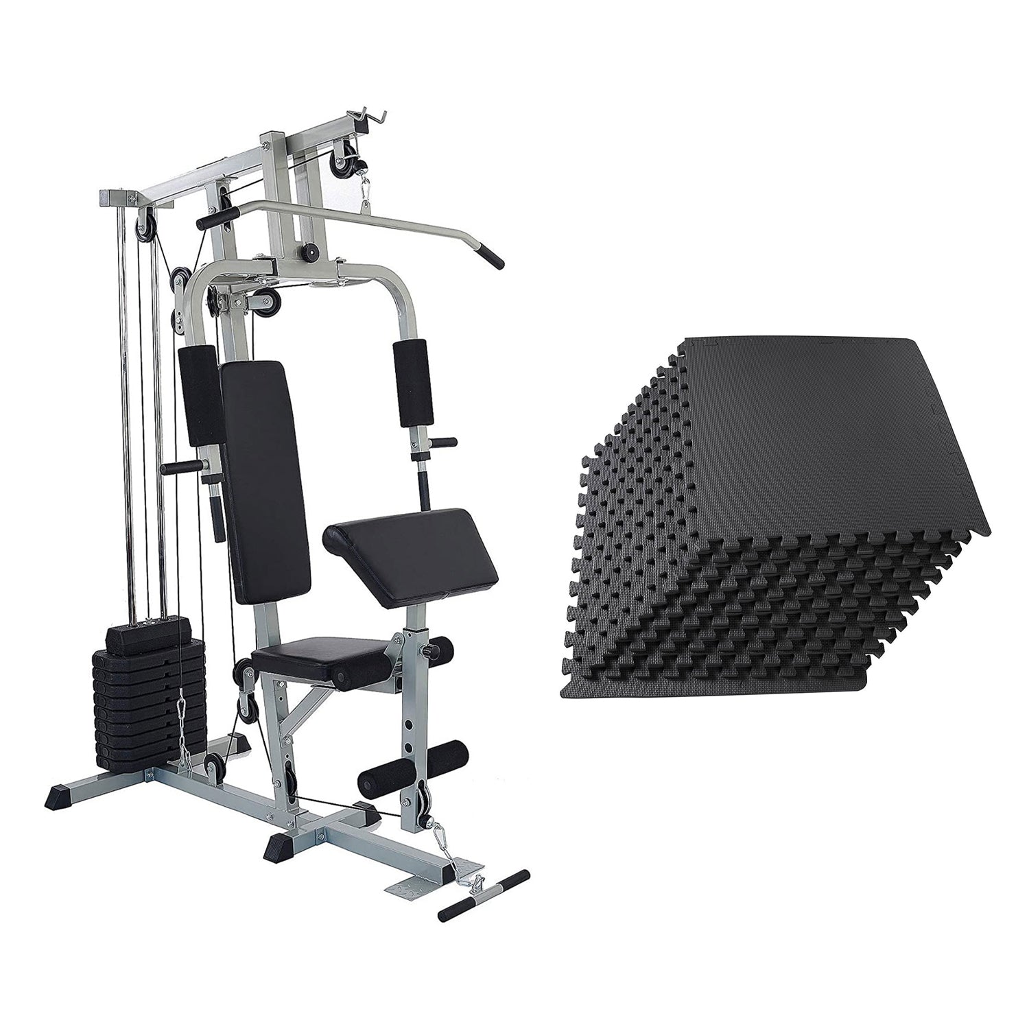 Everyday Essentials Home Gym Bench Strength Workout Station and Exercise Mat - VMInnovations