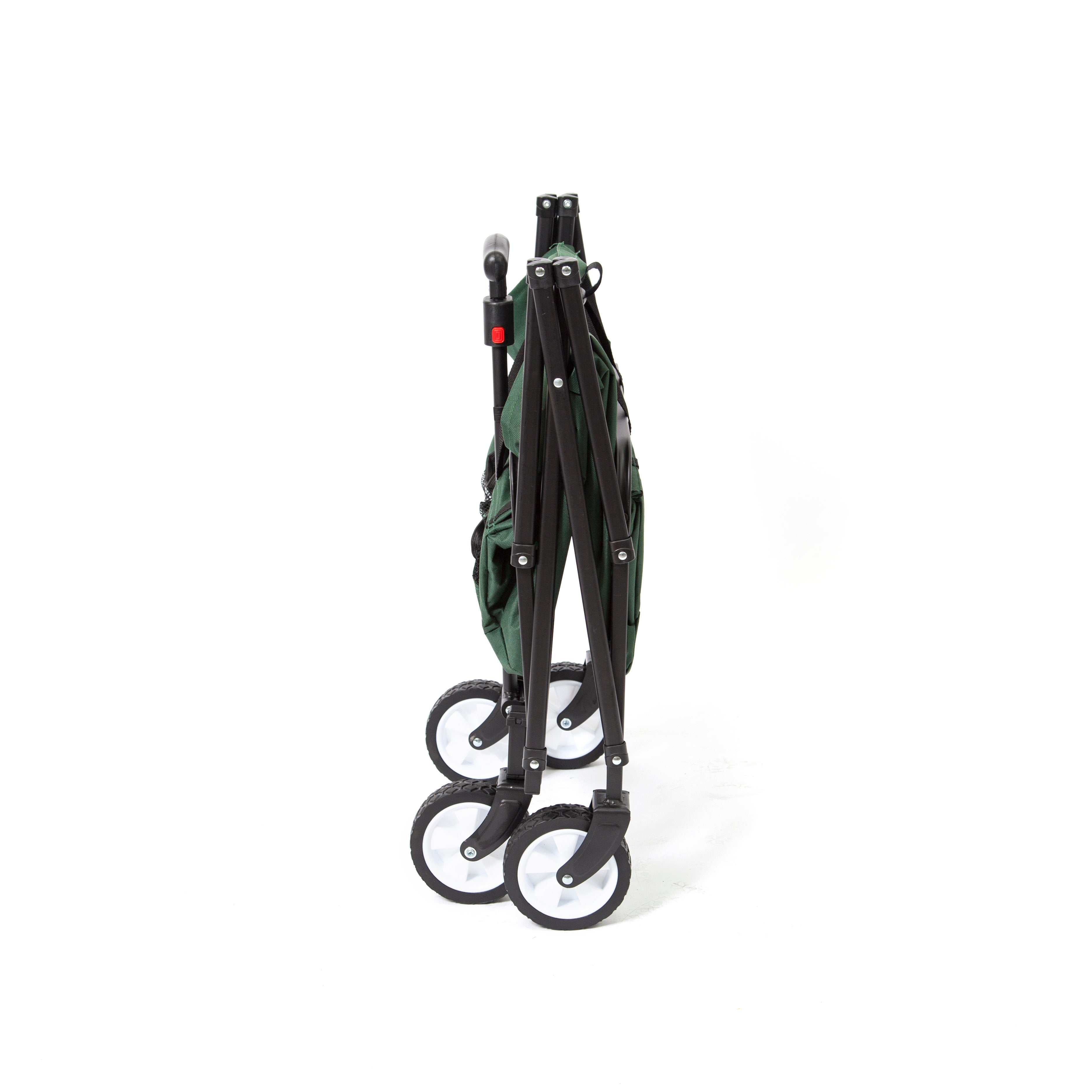 Seina Compact Folding Cart, Green with Seina Steel Collapsible Folding Cart, Red - VMInnovations