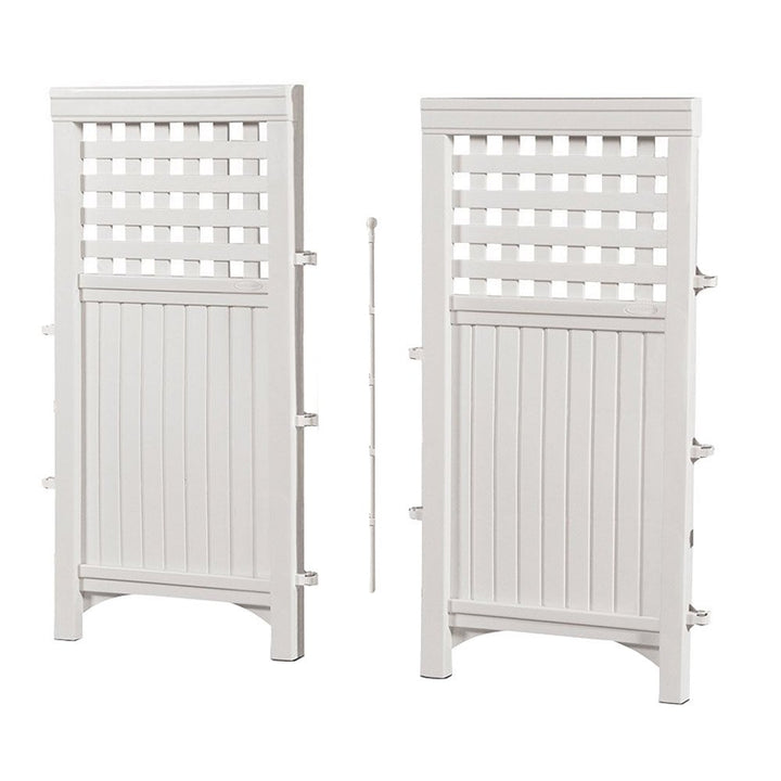 Suncast 4 Panel Wicker Screen Enclosure, Java & Outdoor 4-Panel Fence, White