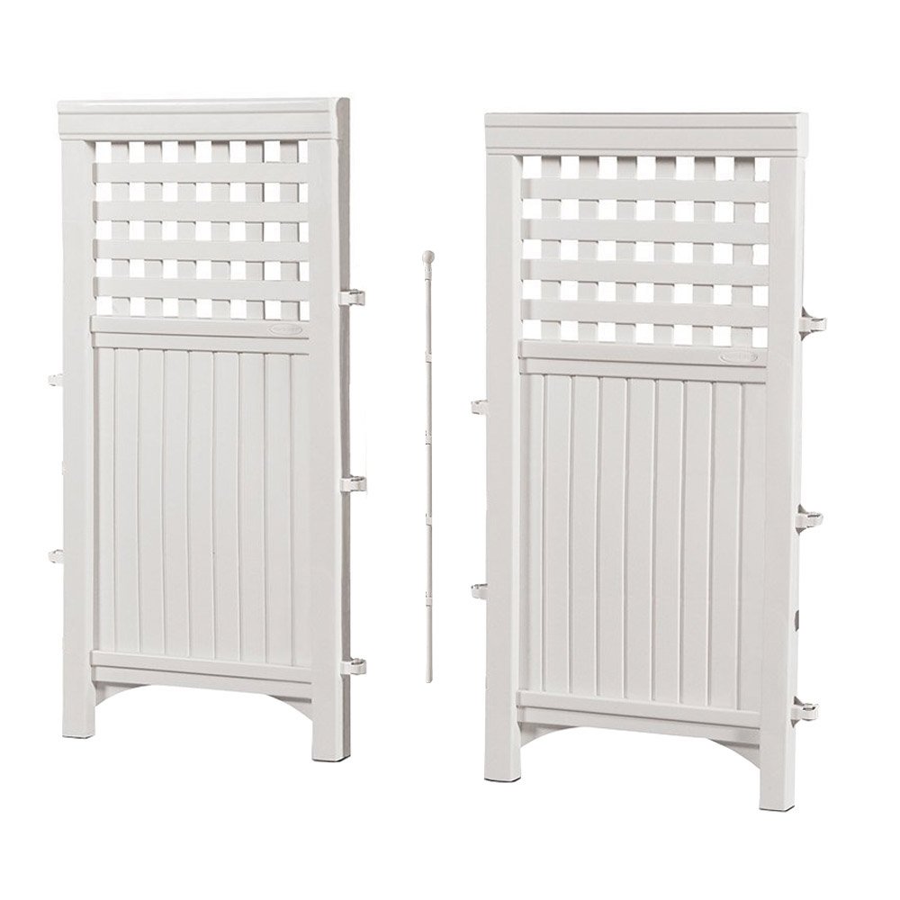 Suncast 4 Panel Wicker Screen Enclosure, Java & Outdoor 4-Panel Fence, White - VMInnovations