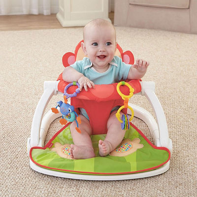 Fisher-Price Deluxe Sit Me Up Monkey Floor Baby Activity Play Seat with Toys