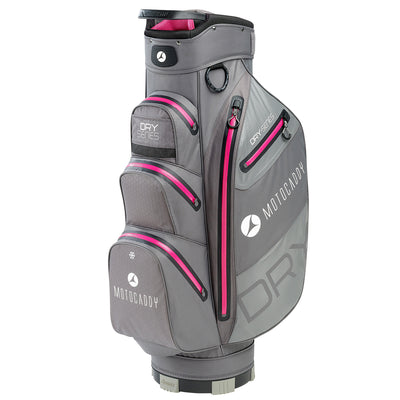 Motocaddy Cube 3 Wheel Foldable Golf Push Caddy with Golf Club Bag, Fuchsia