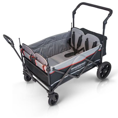 WONDERFOLD 4-Passenger Stroller Wagon with Canopy and 5-Point Harness (Open Box)