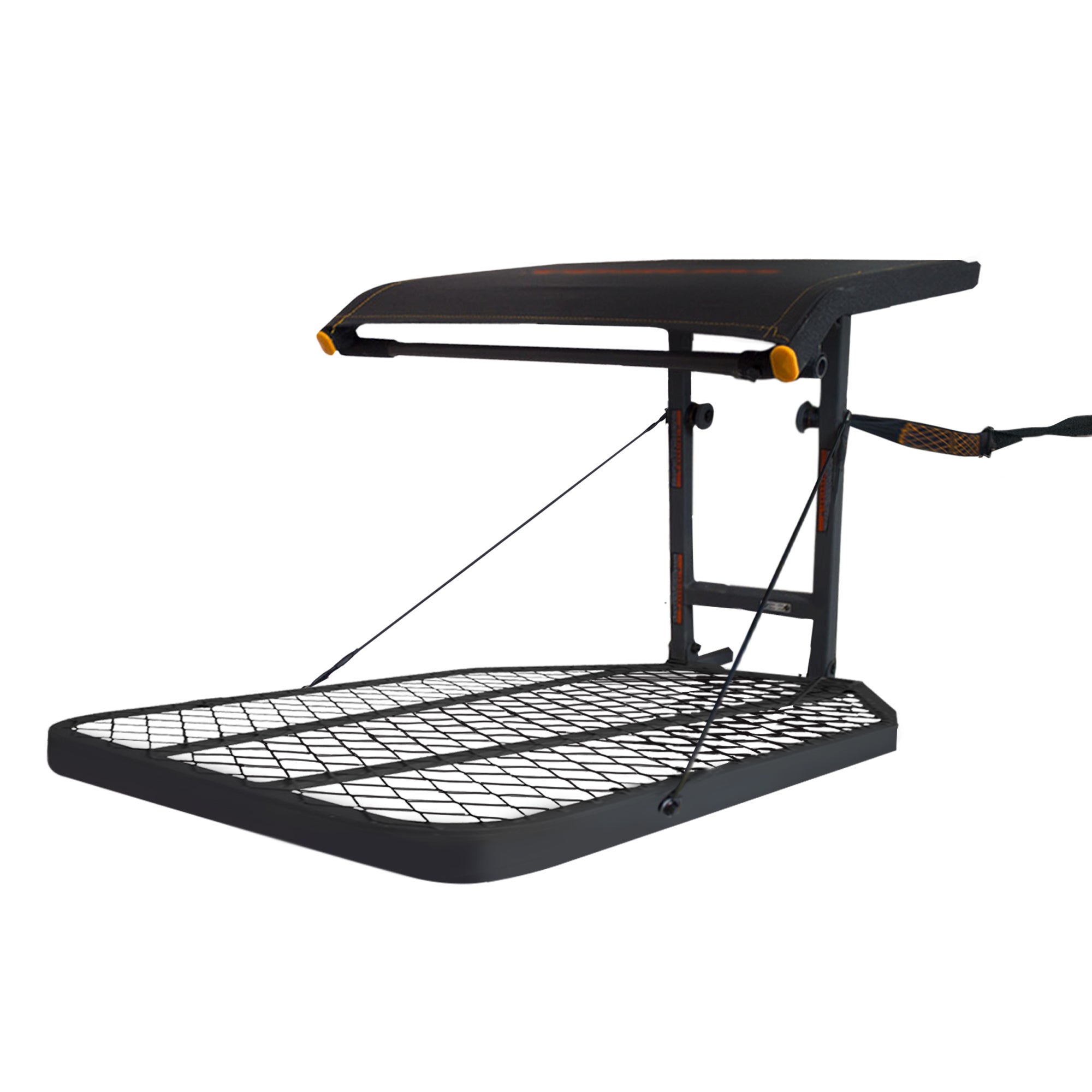 Big Game Steel Hang-On Treestand with 14" x 12" Flip-Back Seat, Black (Used) - VMInnovations