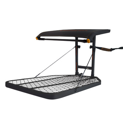 Big Game Steel Hang-On Treestand with 14" x 12" Flip-Back Seat, Black (Used) - VMInnovations
