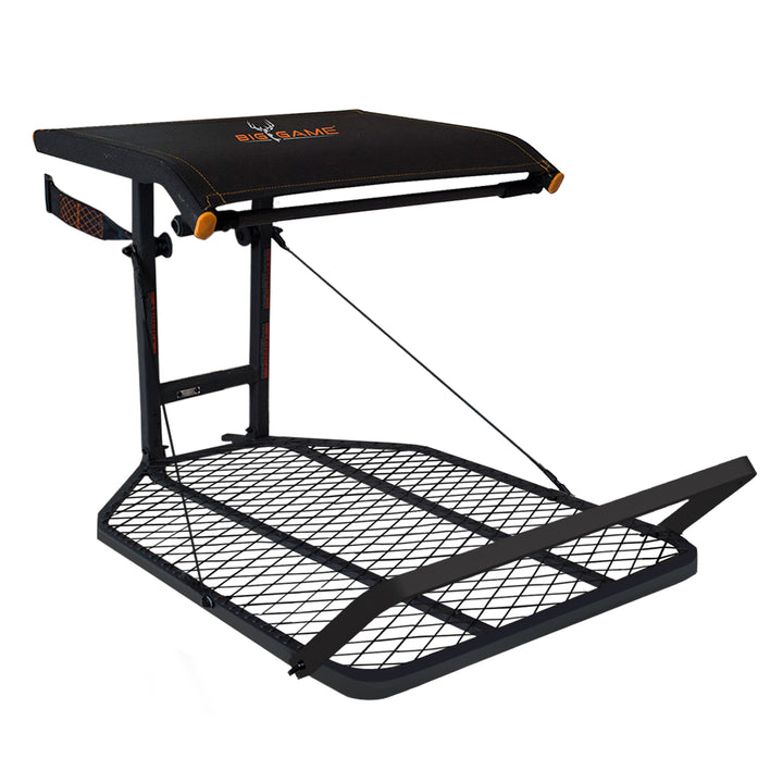 Big Game Captain XC Steel Treestand w/14 x 8 in. Flip-Back Seat, Black (Used) - VMInnovations