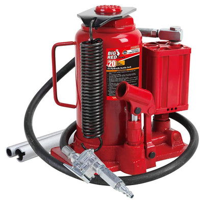 Big Red TOR-TA92006 Pneumatic Air Hydraulic Bottle Jack w/ Manual Hand Pump, Red - VMInnovations