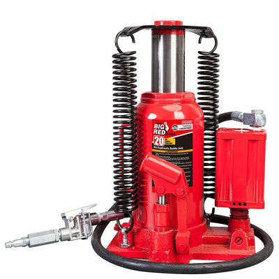 Big Red TOR-TA92006 Pneumatic Air Hydraulic Bottle Jack w/ Manual Hand Pump, Red - VMInnovations
