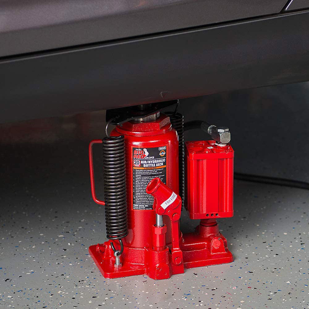 Big Red TOR-TA92006 Pneumatic Air Hydraulic Bottle Jack w/ Manual Hand Pump, Red - VMInnovations