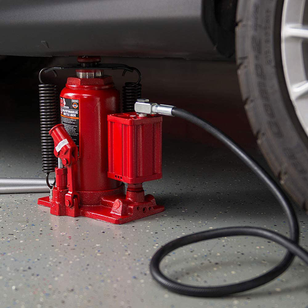 Big Red TOR-TA92006 Pneumatic Air Hydraulic Bottle Jack w/ Manual Hand Pump, Red - VMInnovations