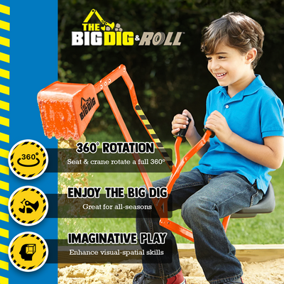 Big Dig and Roll Special Edition Sand Digger Excavator, Orange (Open Box)