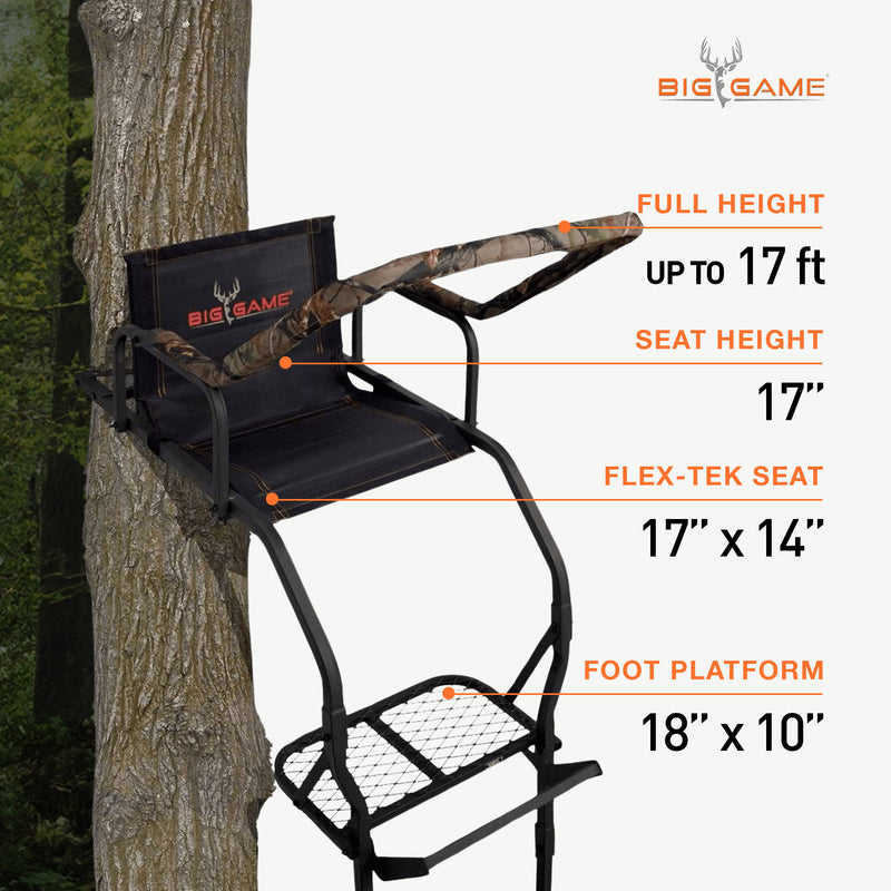 Warrior DXT Lightweight Portable Hunting Outside Tree Stand , 17&