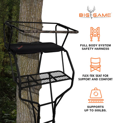 Big Game Guardian DXT Portable 2 Hunter Tree Ladder Stand, 18 Foot (2 Pack) - VMInnovations
