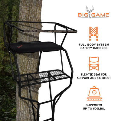 Big Game Guardian DXT Portable 2 Hunter Tree Ladder Stand, 18 Foot (3 Pack)