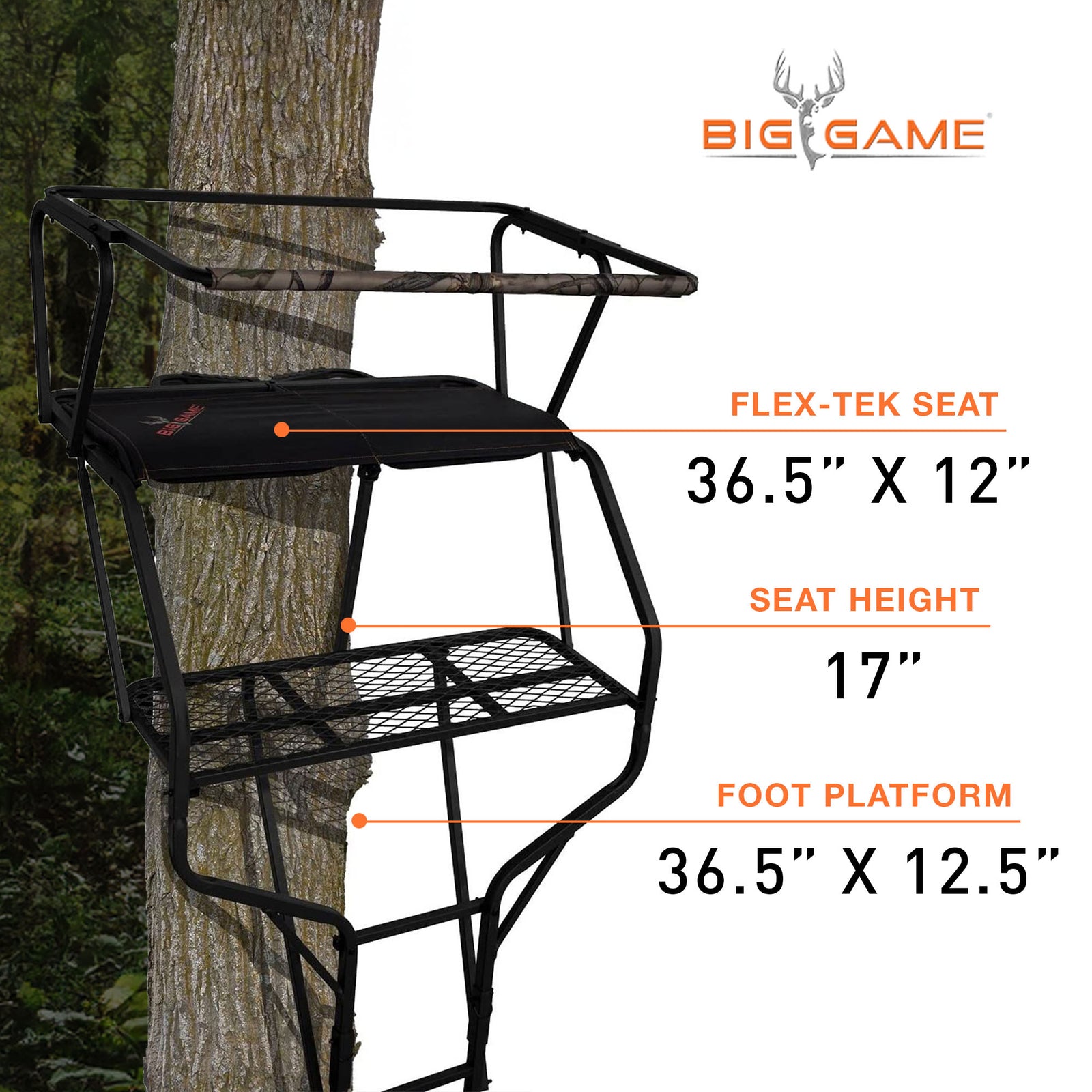 Big Game Guardian DXT Portable 2 Hunter Tree Ladder Stand, 18 Foot (3 Pack) - VMInnovations