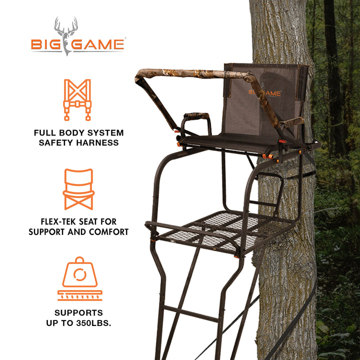 LS0550 Hunter HD 1.5 Deer Hunting 18.5 Ft 1 Person Ladder Tree Stand(For Parts)